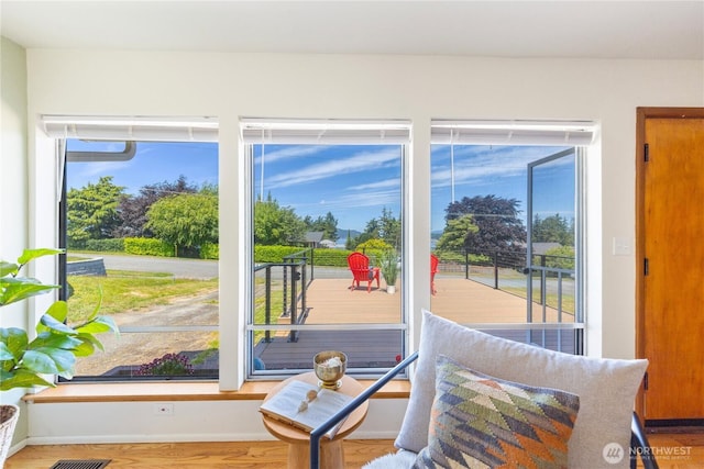 3309 W 2nd St, Anacortes, WA 98221 - doorway to outside featuring wood finished floors