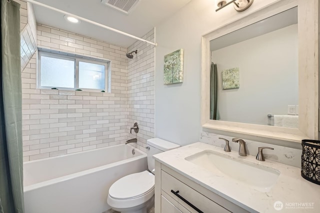 1808 S Raymond St, Seattle, WA 98108 - full bathroom with toilet, vanity, and shower / bath combination with curtain