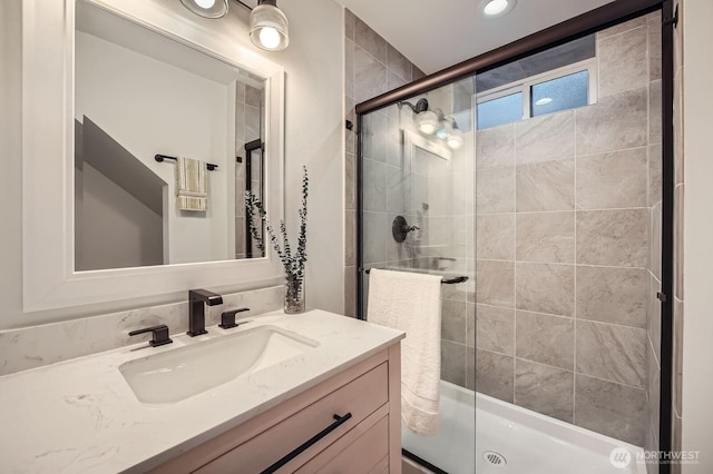 1808 S Raymond St, Seattle, WA 98108 - full bathroom featuring vanity and a shower stall
