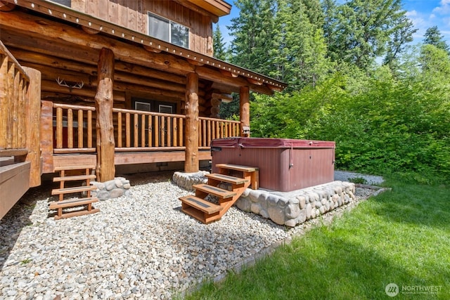 158 Big Pine Dr, Leavenworth, WA 98826 - view of side of property featuring a hot tub and log exterior