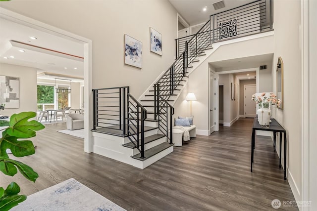 23036 35th Ave SE, Bothell, WA 98021 - entryway with stairway, wood finished floors, recessed lighting, and baseboards