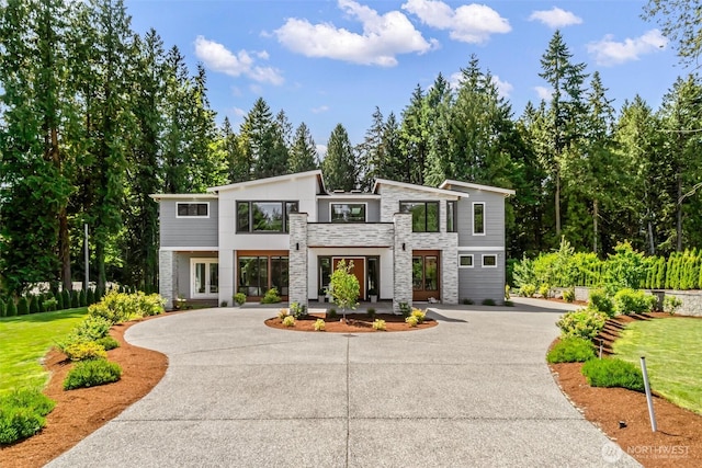 23036 35th Ave SE, Bothell, WA 98021 - modern home with stone siding and curved driveway