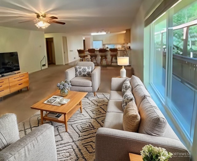 30211 O Pl, Ocean Park, WA 98640 - living area featuring a ceiling fan and carpet floors