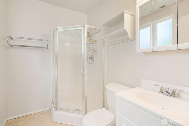 17004 11th Ave NE, Shoreline, WA 98155 - bathroom with a stall shower, vanity, toilet, and baseboards