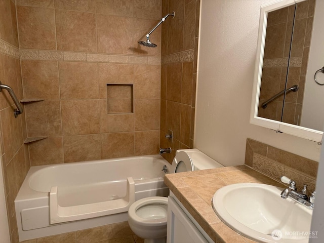 820 Cady Rd Unit F102, Everett, WA 98203 - bathroom featuring toilet, vanity, and shower / washtub combination