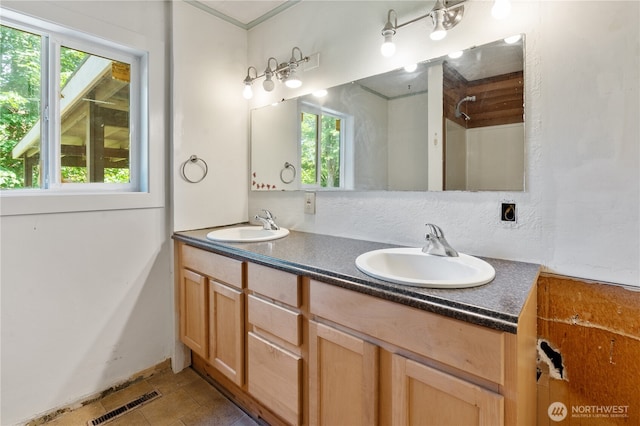 1627 SE Holman Rd, Port Orchard, WA 98367 - full bath with double vanity, healthy amount of natural light, and a shower