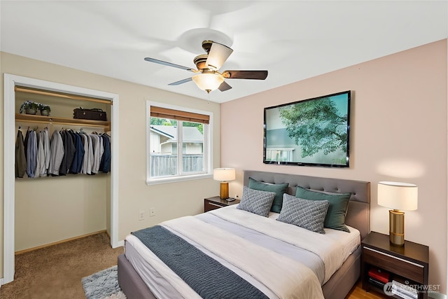 5937 Danials Loop SE, Lacey, WA 98513 - bedroom featuring a closet, carpet floors, and ceiling fan