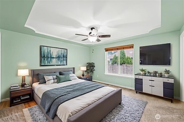 5937 Danials Loop SE, Lacey, WA 98513 - bedroom featuring a raised ceiling and ceiling fan