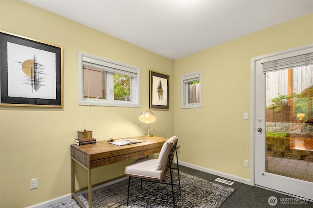 740 1st St S, Kirkland, WA 98033 - office featuring baseboards and dark colored carpet