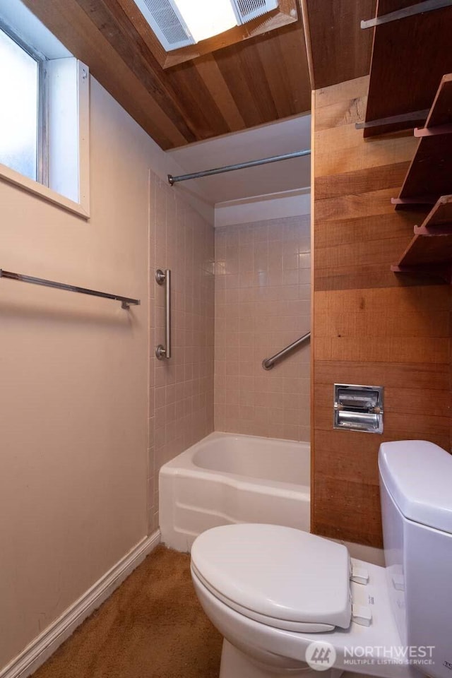1001 S 226th St, Des Moines, WA 98198 - bathroom with toilet, bathing tub / shower combination, and baseboards