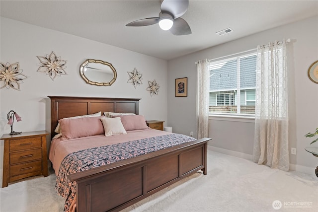 1924 Schneiter Dr, Longview, WA 98632 - bedroom with light carpet, a ceiling fan, and baseboards