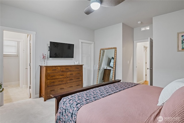 1924 Schneiter Dr, Longview, WA 98632 - bedroom with light carpet and a ceiling fan