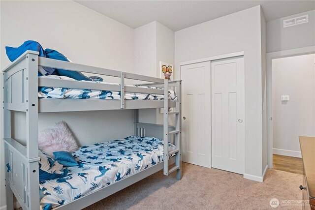 1924 Schneiter Dr, Longview, WA 98632 - bedroom with carpet floors, a closet, and baseboards
