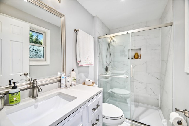 15068 NE 13th St, Bellevue, WA 98007 - bathroom with vanity and a marble finish shower