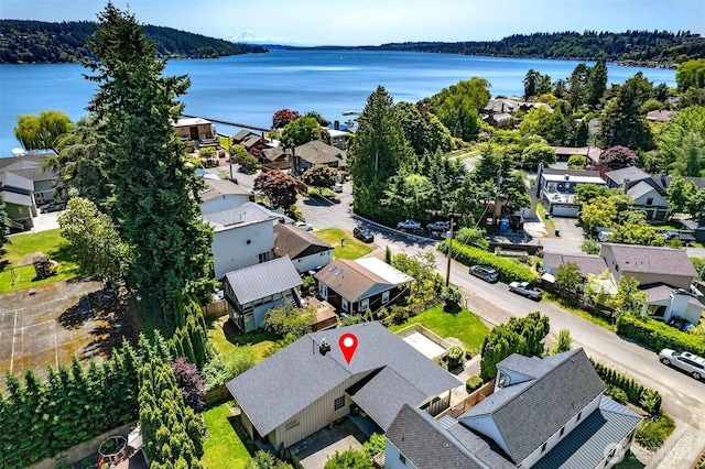 17108 47th Ave NE, Lake Forest Park, WA 98155 - aerial view of residential area with a nearby body of water