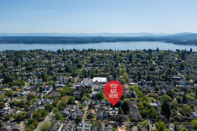 1114 26th Ave Unit B, Seattle, WA 98122 - aerial view of property's location with a water and mountain view