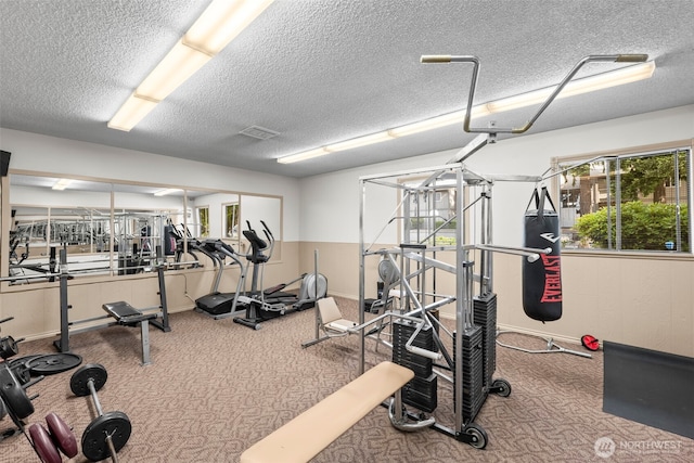 1506 N Defiance St Unit R205, Tacoma, WA 98406 - workout area featuring carpet and a textured ceiling
