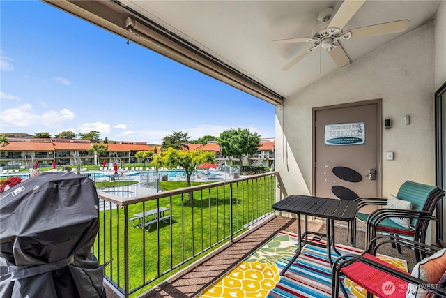 8903 Crescent Bar Rd NW Unit 18, Quincy, WA 98848 - balcony with a ceiling fan and area for grilling