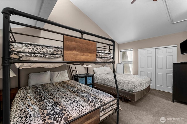 8903 Crescent Bar Rd NW Unit 18, Quincy, WA 98848 - carpeted bedroom featuring a closet and vaulted ceiling