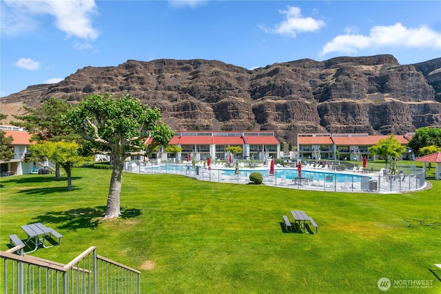 8903 Crescent Bar Rd Unit 158, Quincy, WA 98848 - back of house with a mountain view and a community pool