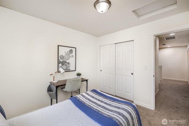 22326 35th Dr SE, Bothell, WA 98021 - carpeted bedroom featuring attic access, a closet, and baseboards