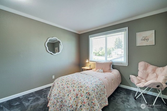 109 77th Pl SW, Everett, WA 98203 - bedroom with dark carpet, baseboards, and ornamental molding