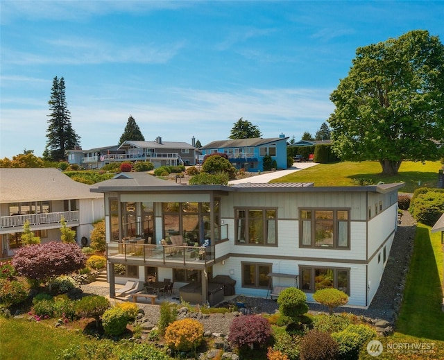 8054 Makah Rd, Birch Bay, WA 98230 - rear view of house with a patio area, a residential view, and a wooden deck