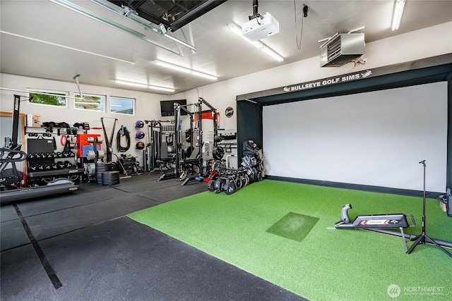 8054 Makah Rd, Birch Bay, WA 98230 - garage featuring a garage door opener and a heating unit
