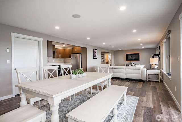 8054 Makah Rd, Birch Bay, WA 98230 - dining room featuring dark wood-style floors and recessed lighting