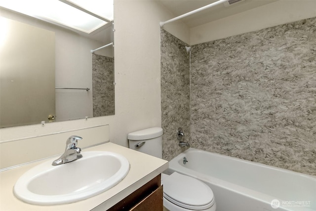 28312 22nd Ave S, Federal Way, WA 98003 - bathroom featuring toilet, vanity, and bathing tub / shower combination