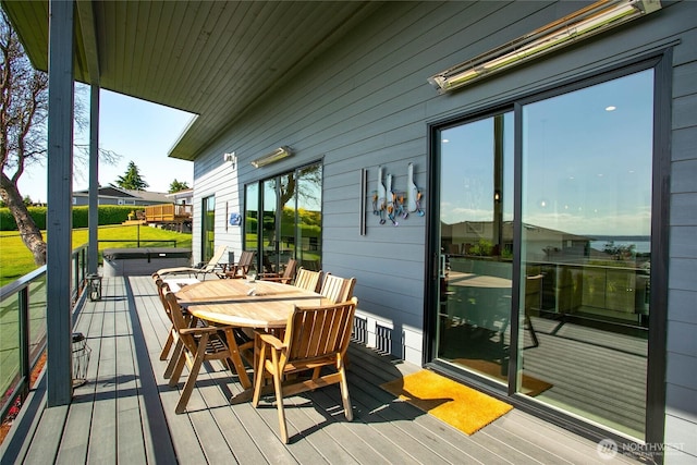 8068 Niska Rd, Blaine, WA 98230 - wooden terrace featuring outdoor dining area