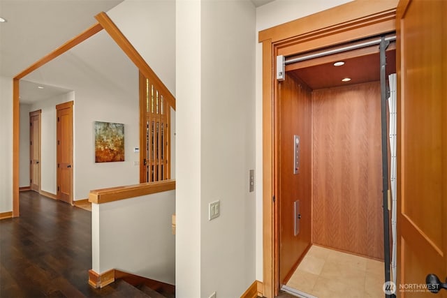 1104 Lakeside Ave S, Seattle, WA 98144 - hallway featuring elevator, recessed lighting, and wood finished floors