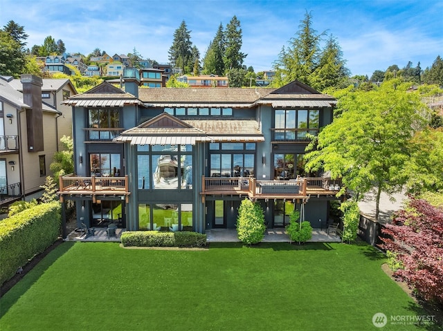 1104 Lakeside Ave S, Seattle, WA 98144 - back of house with a lawn, a patio area, and a wooden deck