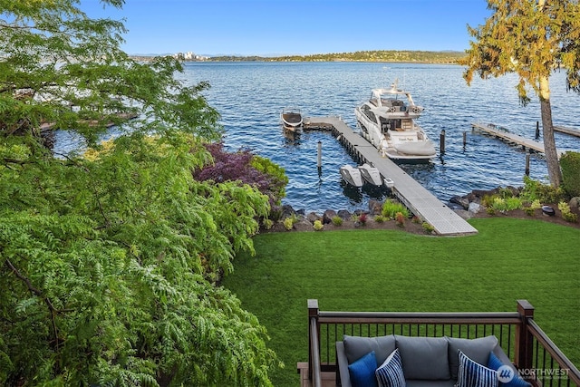 1104 Lakeside Ave S, Seattle, WA 98144 - dock featuring a water view and a lawn