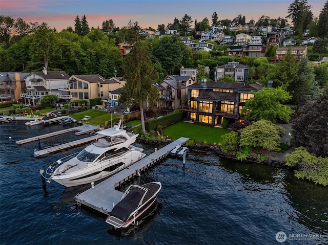 1104 Lakeside Ave S, Seattle, WA 98144 - dock featuring a water view, a residential view, and a yard