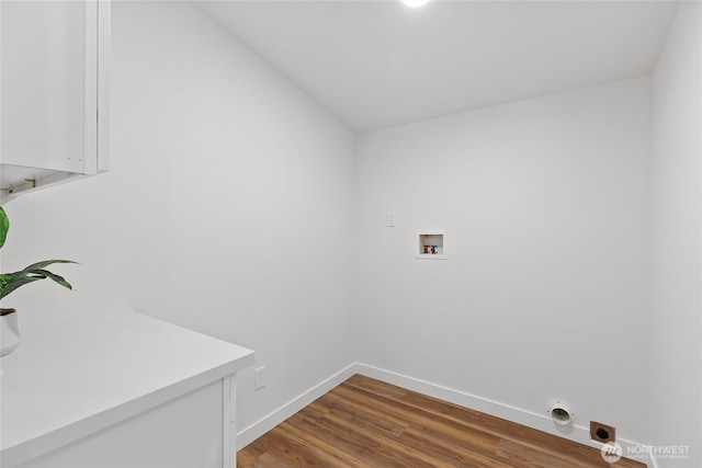 29722 State Highway 3 NE, Poulsbo, WA 98370 - washroom with electric dryer hookup, washer hookup, baseboards, and wood finished floors