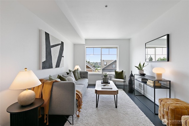 1909 10th Ave W Unit 203, Seattle, WA 98119 - living room with dark wood-style flooring