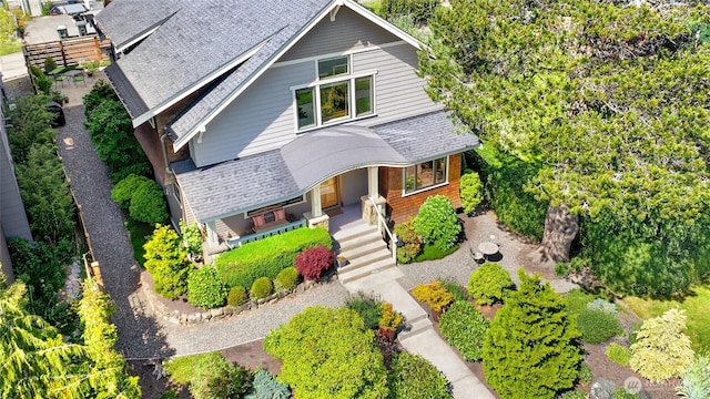 1605 Donovan Ave, Bellingham, WA 98225 - view of front of property with covered porch, roof with shingles, and stairway