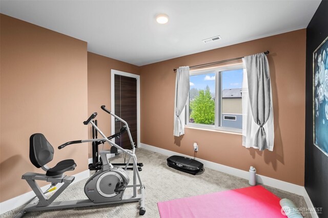 32867 Madrona Ave SE, Black Diamond, WA 98010 - exercise area with baseboards and carpet floors