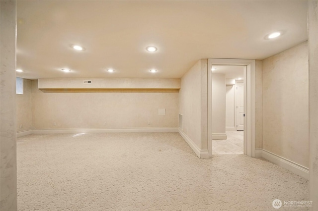1126 E Alder St, Walla Walla, WA 99362 - finished below grade area with recessed lighting, baseboards, and carpet