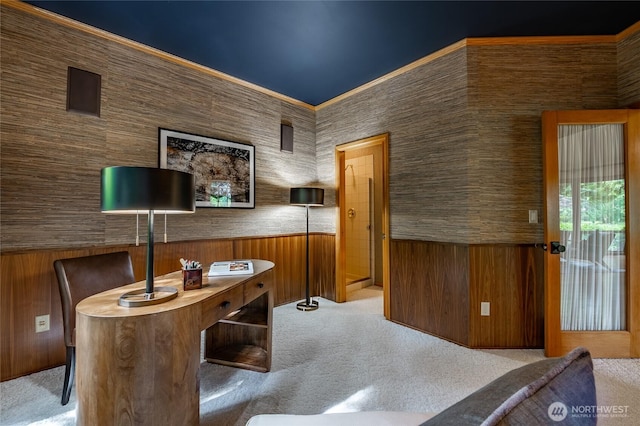 5419 Quail Run, Blaine, WA 98230 - carpeted office with wood walls