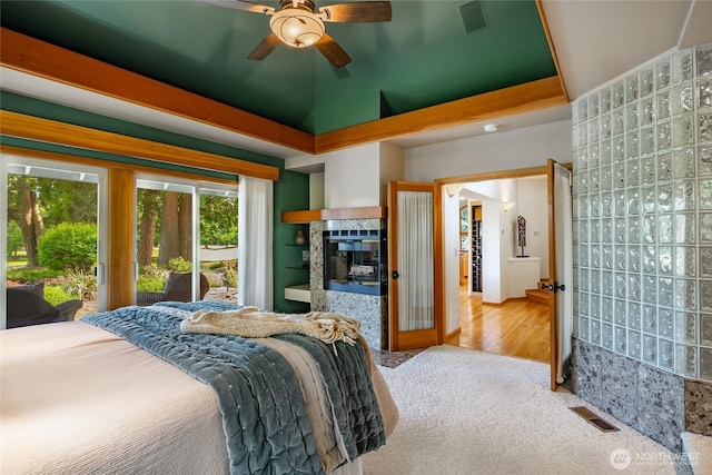 5419 Quail Run, Blaine, WA 98230 - bedroom featuring carpet flooring and a tiled fireplace