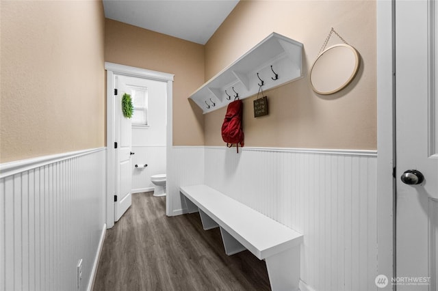15315 91st Ave SE, Yelm, WA 98597 - mudroom with dark wood-type flooring and wainscoting
