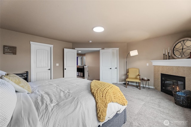 15315 91st Ave SE, Yelm, WA 98597 - bedroom with carpet and a fireplace
