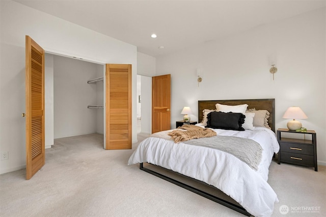 3421 Highfield Ct, Bellingham, WA 98226 - bedroom with light carpet, a closet, a spacious closet, and recessed lighting