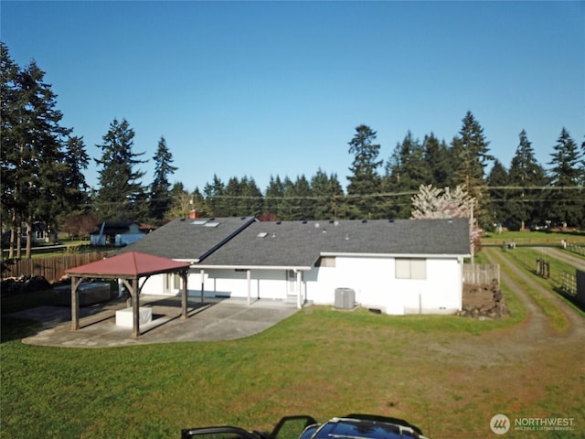20025 Carper Rd SW, Rochester, WA 98579 - back of house with a gazebo, central AC unit, and a patio area