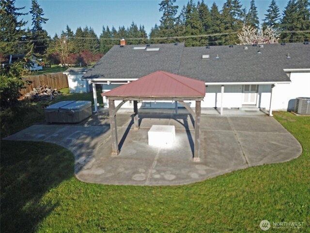 20025 Carper Rd SW, Rochester, WA 98579 - view of patio featuring cooling unit and a gazebo