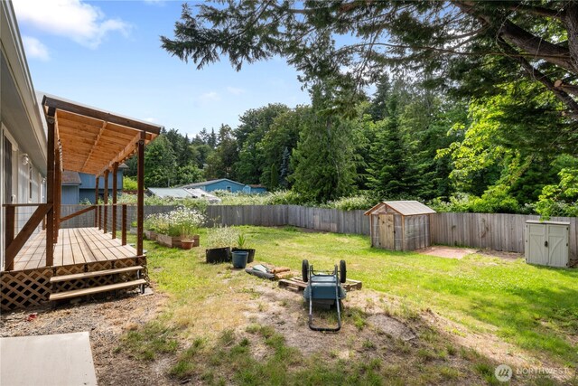 133 Broad St W, Bremerton, WA 98312 - fenced backyard featuring a shed and a wooden deck