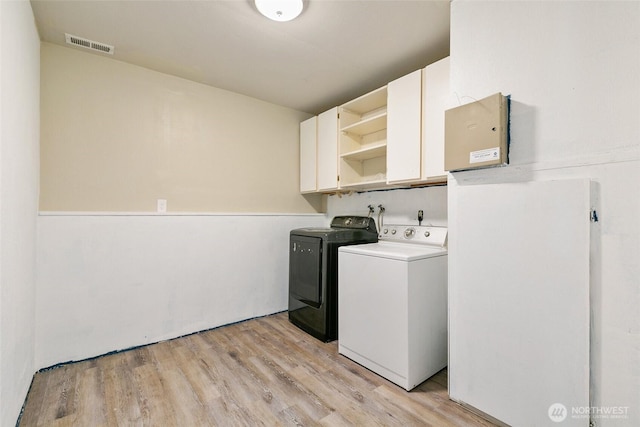10008 50th Pl W, Mukilteo, WA 98275 - laundry area with washing machine and dryer, cabinet space, and light wood-style floors