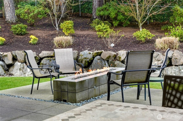 11116 SE 4th St, Bellevue, WA 98004 - view of patio / terrace featuring a fire pit